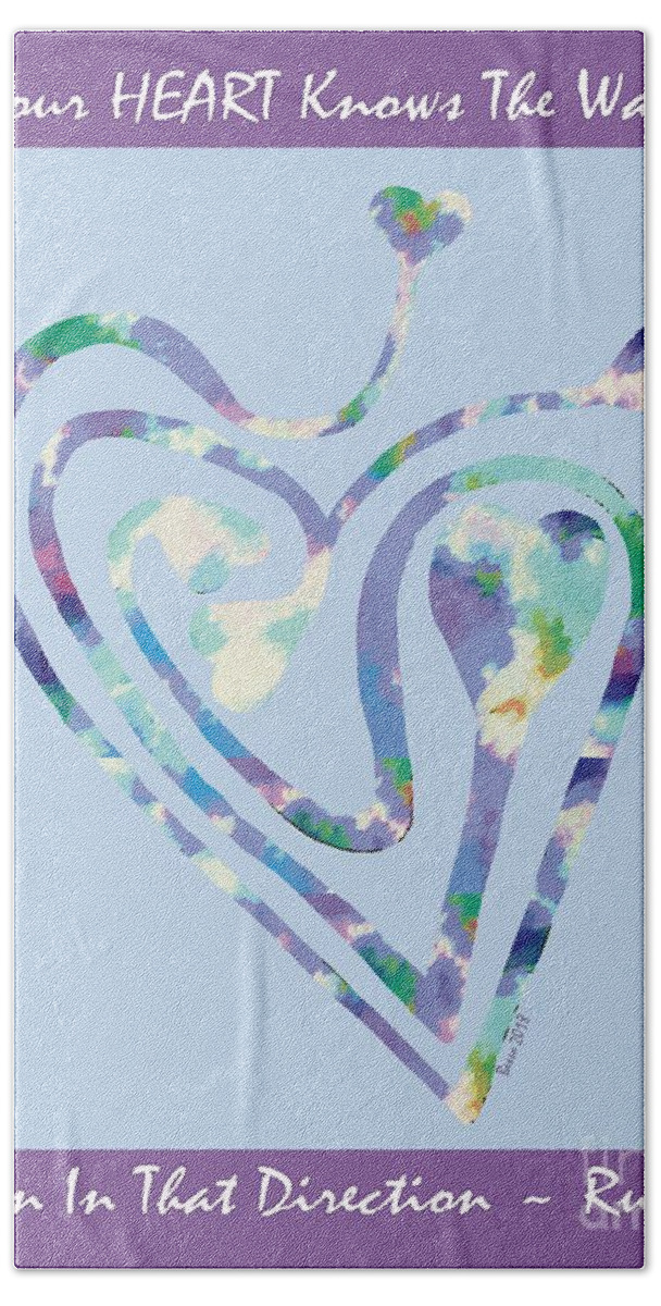 Heart Hand Towel featuring the photograph Zen Heart Labyrinth Pastel Painting by Mars Besso