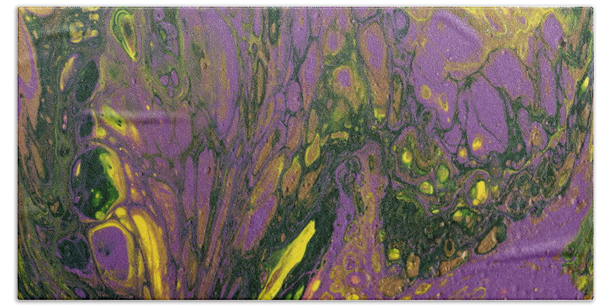 Acrylic Pouring Bath Towel featuring the painting Zydeco by Marionette Taboniar