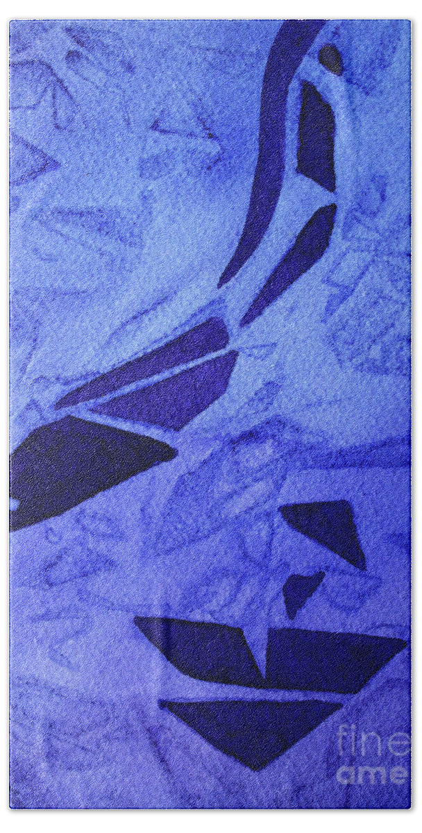 Paintings Bath Towel featuring the painting 08 Purple Abstract 1 by Kathy Braud