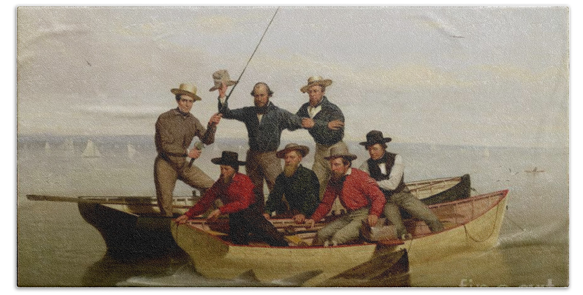 A Fishing Party Off Long Island, 1860 Hand Towel by Junius Brutus Stearns -  Bridgeman Prints