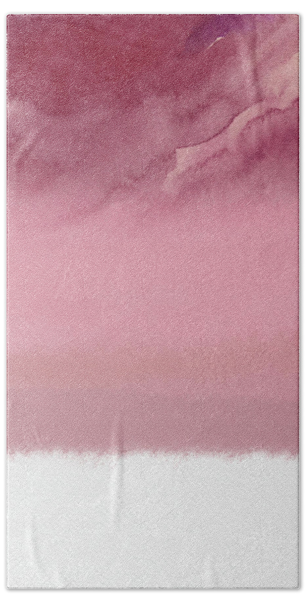 Landscape Bath Sheet featuring the painting Abstract Blush Pink Watercolor by Naxart Studio