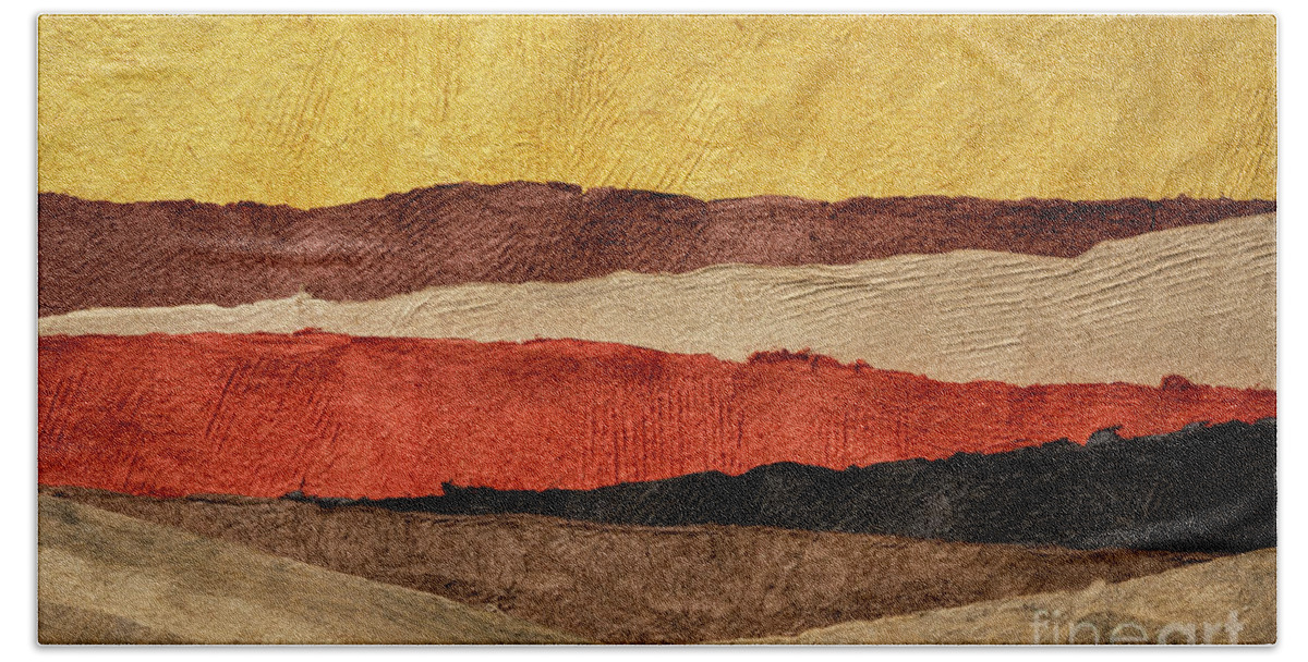 Huun Paper Bath Towel featuring the photograph Abstract Landscape In Earth Tones #1 by Marek Uliasz