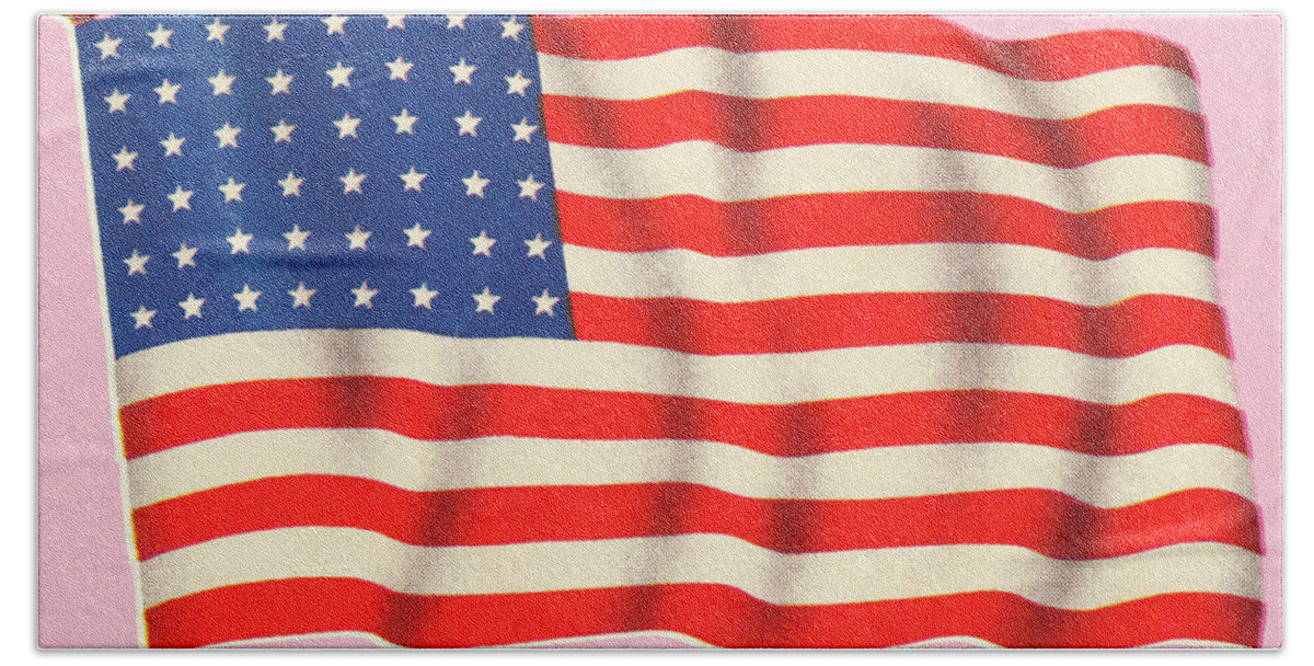4th Of July Hand Towel featuring the drawing American Flag #1 by CSA Images
