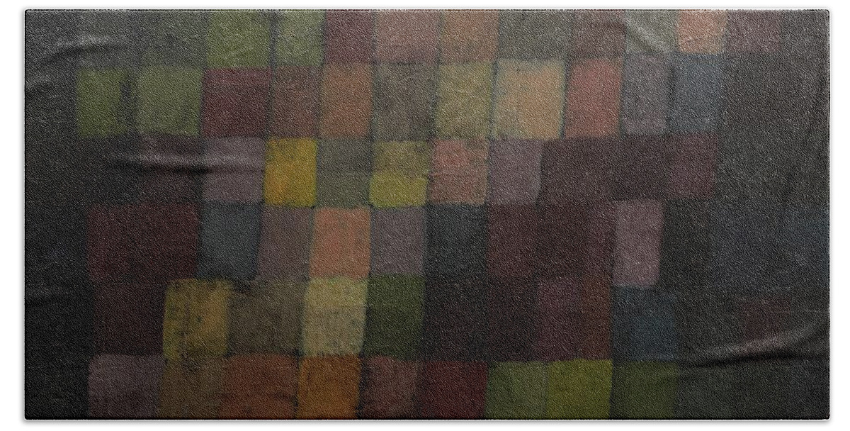 Abstract Bath Towel featuring the painting Ancient Sound by Paul Klee