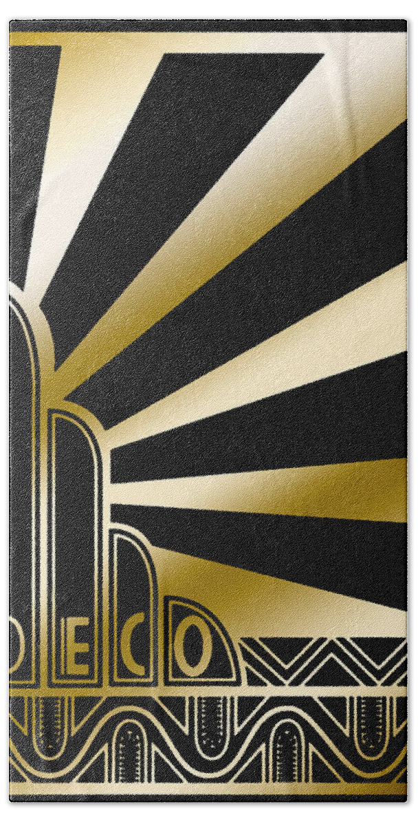 Art Deco Bath Towel featuring the digital art Art Deco Poster 2019 by Chuck Staley