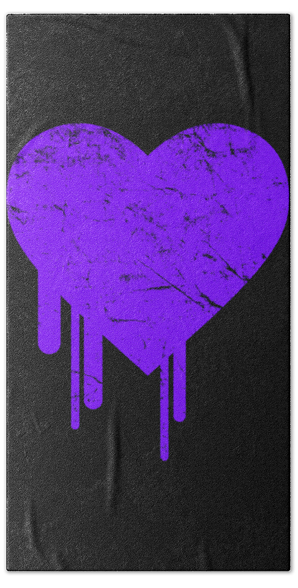 Cool Bath Towel featuring the digital art Bleeding Purple Heart #1 by Flippin Sweet Gear