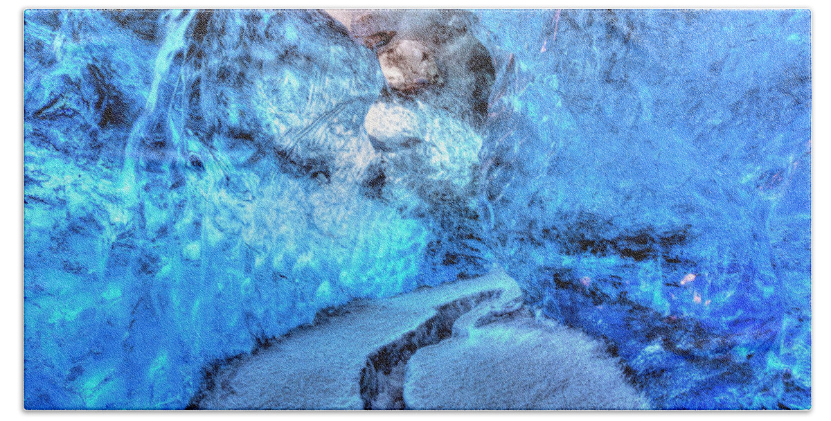 Blue Ice Cave Bath Towel featuring the photograph Blue Ice Cave - Iceland #1 by Joana Kruse
