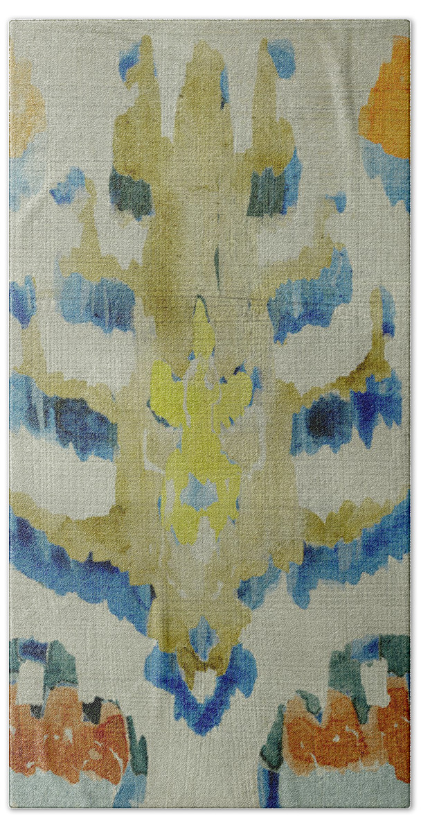 Asian & World Culture+textiles Hand Towel featuring the painting Bohemian Ikat Iv by Chariklia Zarris