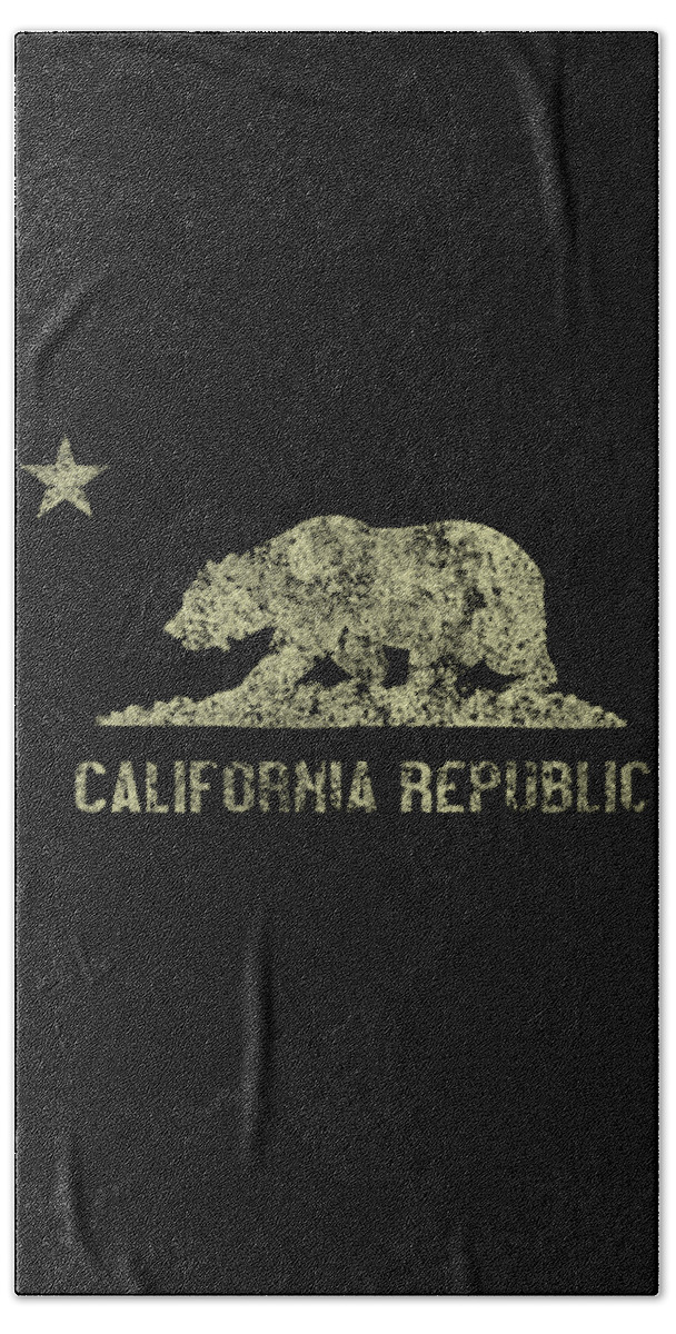 Cool Bath Towel featuring the digital art California Republic Vintage #1 by Flippin Sweet Gear