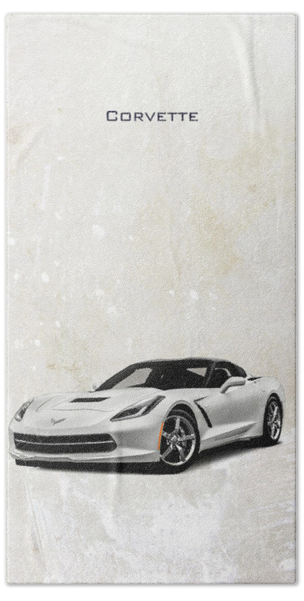 Corvette Bath Towel featuring the digital art Chevrolet Corvette by Airpower Art