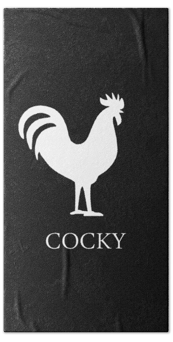 Cool Hand Towel featuring the digital art Cocky Rooster Funny #1 by Flippin Sweet Gear