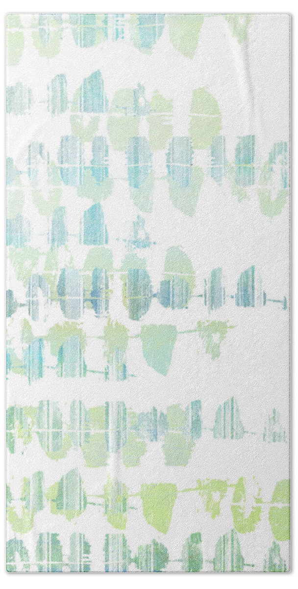 Abstract Hand Towel featuring the painting Connect The Dashes II #1 by Jennifer Goldberger
