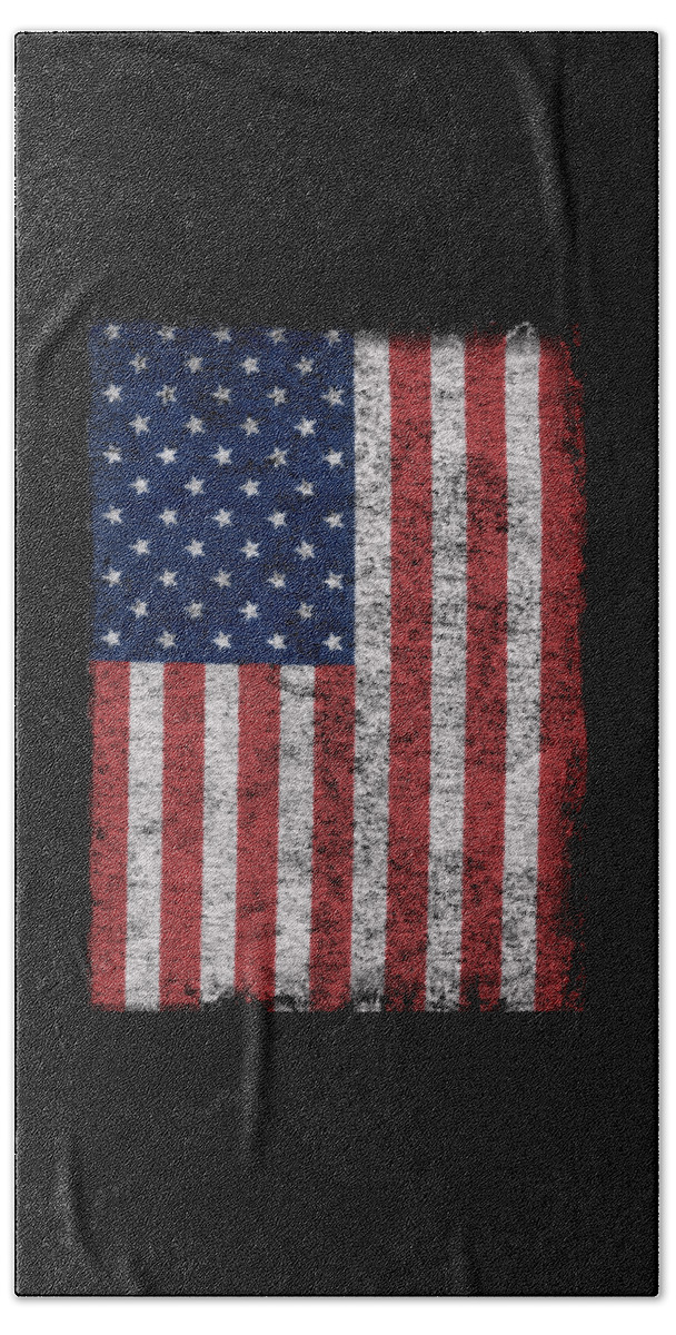 Patriotic Hand Towel featuring the digital art Distressed US Flag #1 by Flippin Sweet Gear
