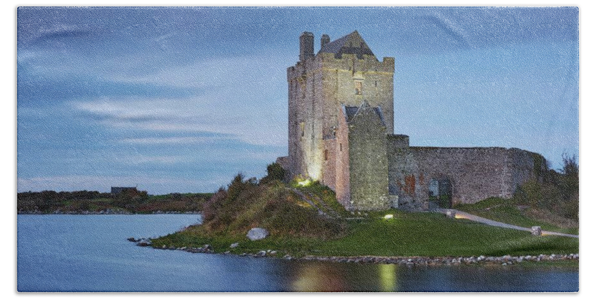 Estock Hand Towel featuring the digital art Dunguaire Castle, Ireland #1 by Richard Taylor