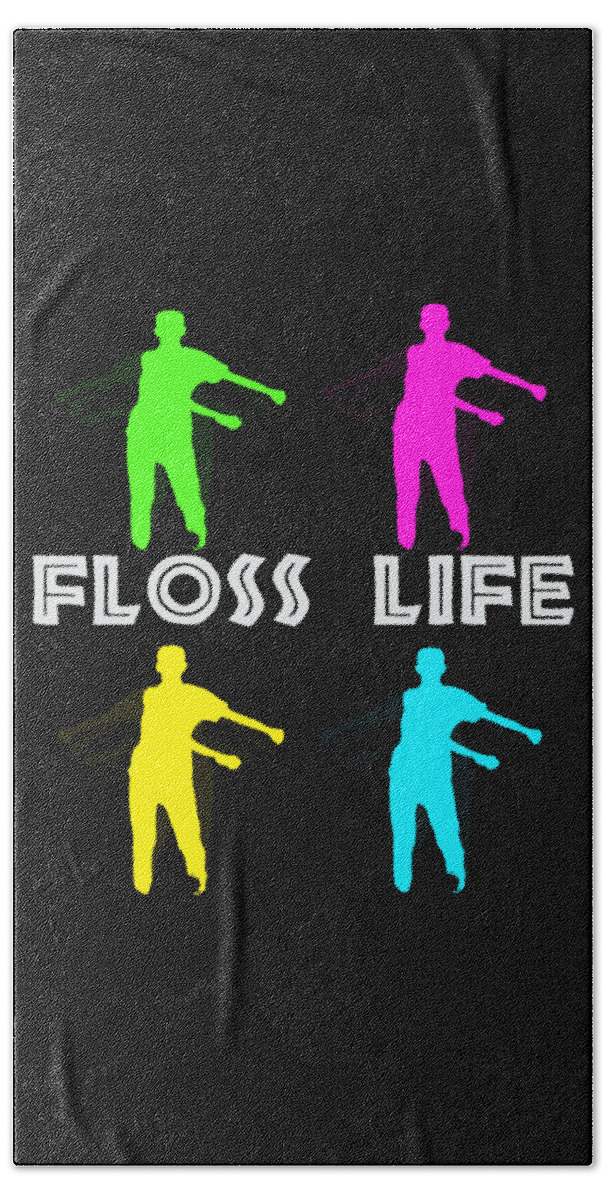 Funny Tshirt Bath Towel featuring the digital art Floss Like a Boss Gift for School Kids Youth for School Dance or Party #8 by Martin Hicks