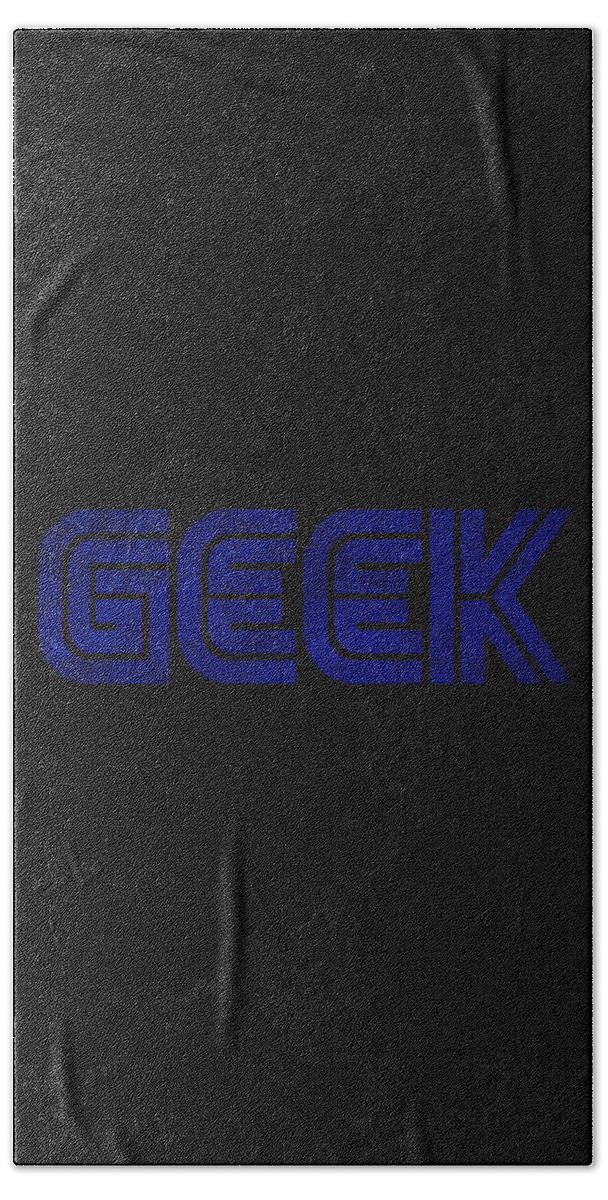 Cool Hand Towel featuring the digital art Geek White Vintage #1 by Flippin Sweet Gear
