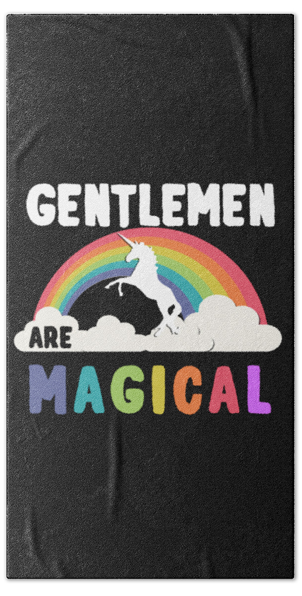 Unicorn Bath Towel featuring the digital art Gentlemen Are Magical #1 by Flippin Sweet Gear