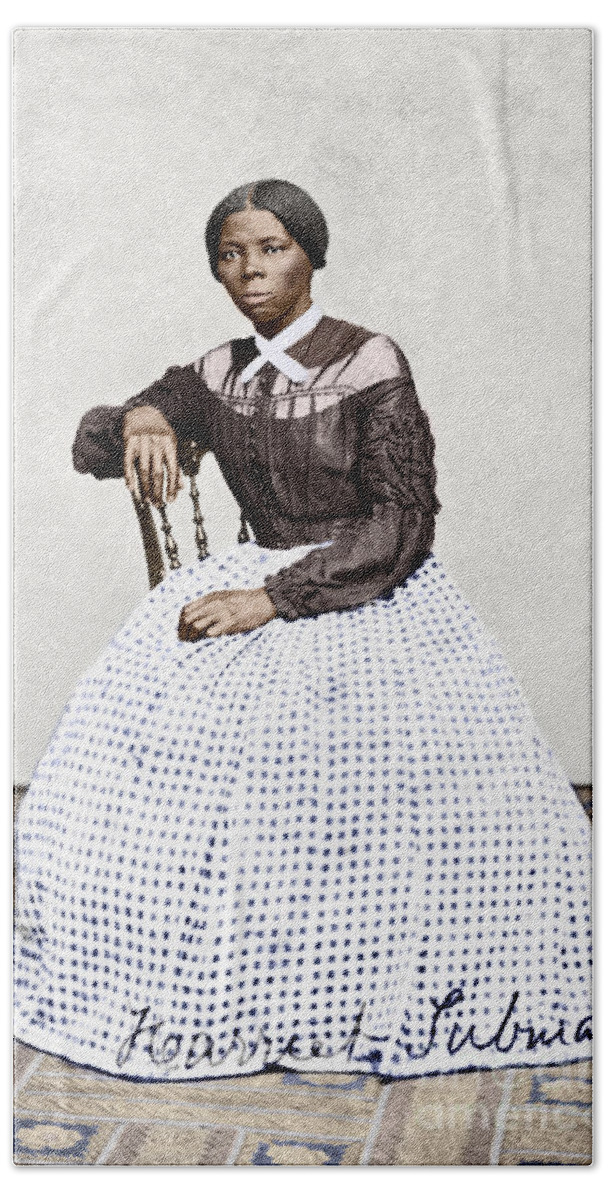1868 Bath Towel featuring the photograph Harriet Tubman by Benjamin Powelson