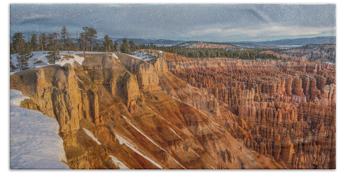 00567616 Hand Towel featuring the photograph Hoodoos In Winter, Bryce Canyon National Park, Utah #1 by Tim Fitzharris