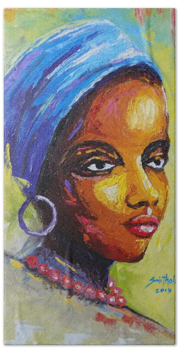 Living Room Bath Towel featuring the painting Hope #1 by Olaoluwa Smith