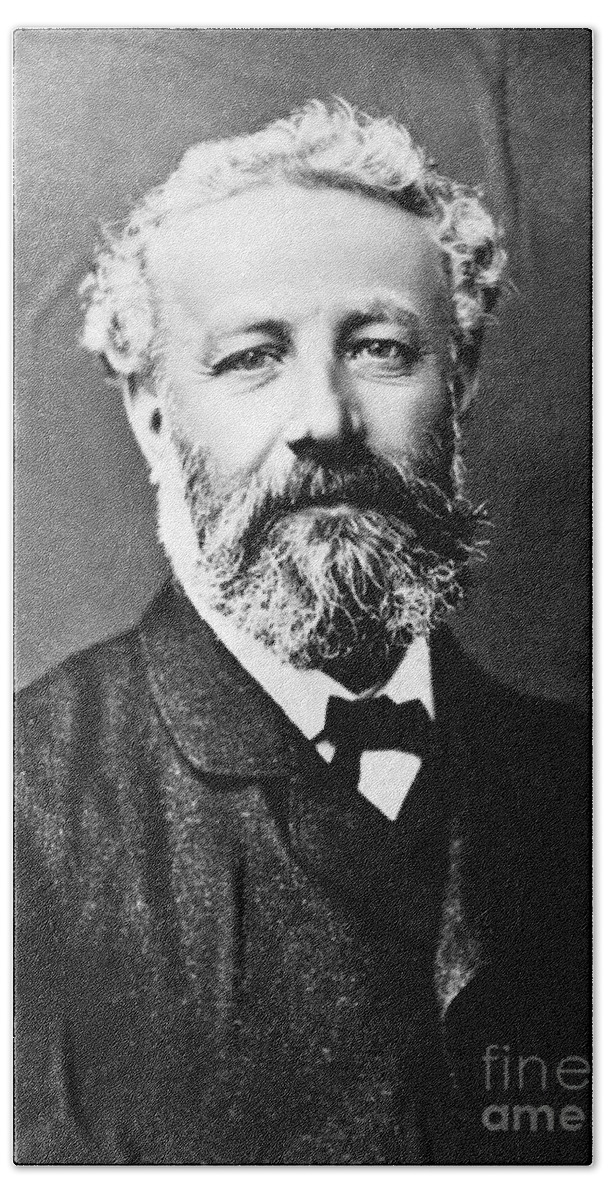 Jules Verne Hand Towel featuring the photograph Jules Verne - Portrait by European School