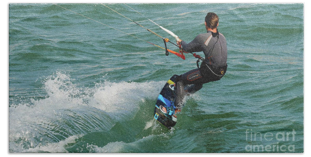 City Bath Towel featuring the photograph Kite Surfing at Fuerte Ciudad Beach #1 by Pablo Avanzini
