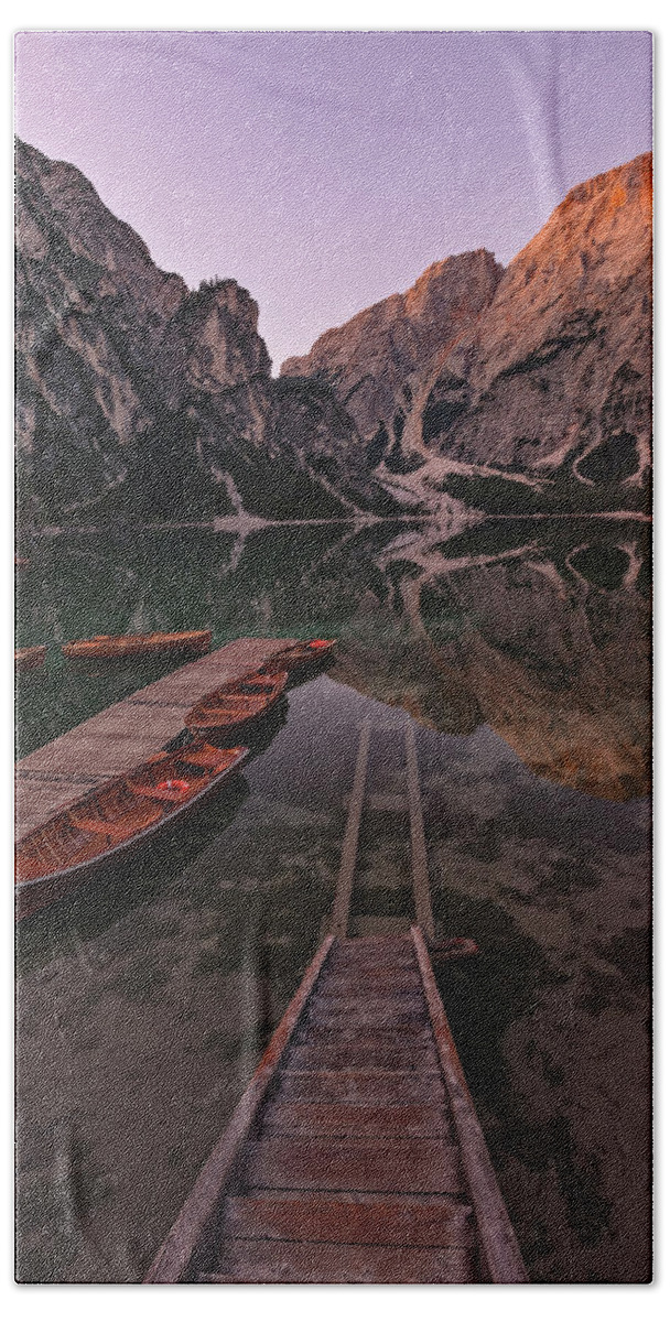 Lake Braies Hand Towel featuring the photograph Lake Braies - Italy #1 by Joana Kruse