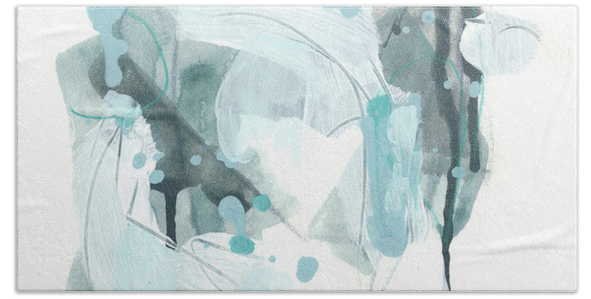 Abstract Hand Towel featuring the painting Liquid Notation I by June Erica Vess