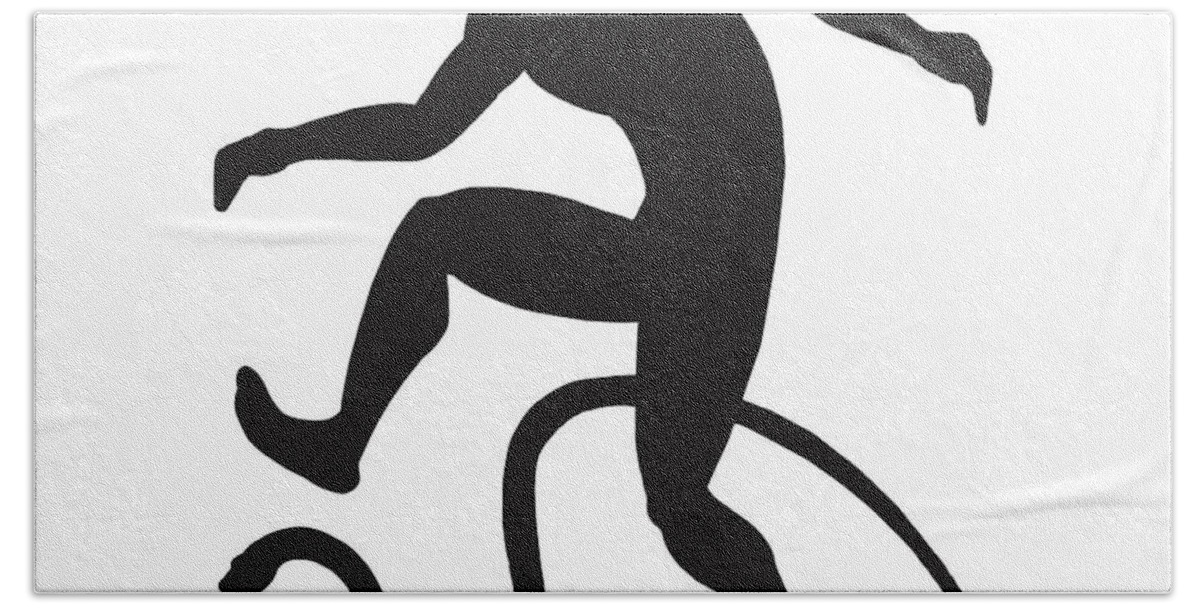Animal Hand Towel featuring the drawing Man Jumping #1 by CSA Images