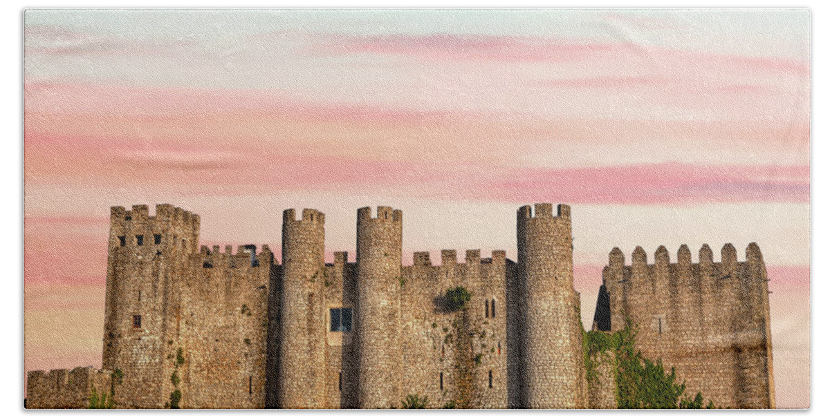 Medieval Bath Towel featuring the photograph Medieval Castle of Obidos by David Letts
