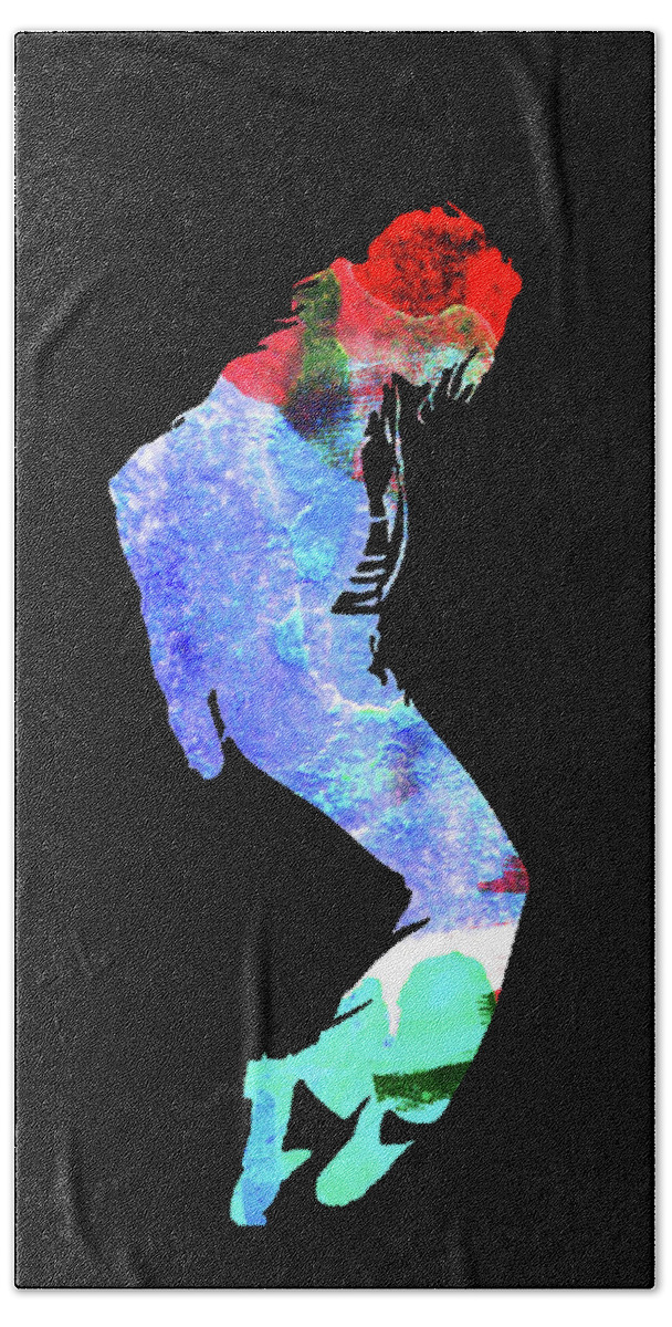 Michael Jackson Hand Towel featuring the mixed media Michael Watercolor II #1 by Naxart Studio