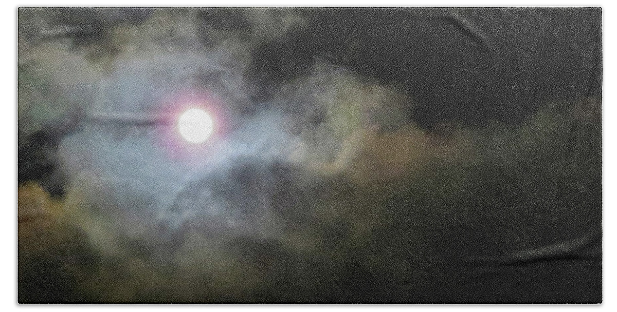 Moon Bath Towel featuring the photograph Moody Moon by Linda Stern