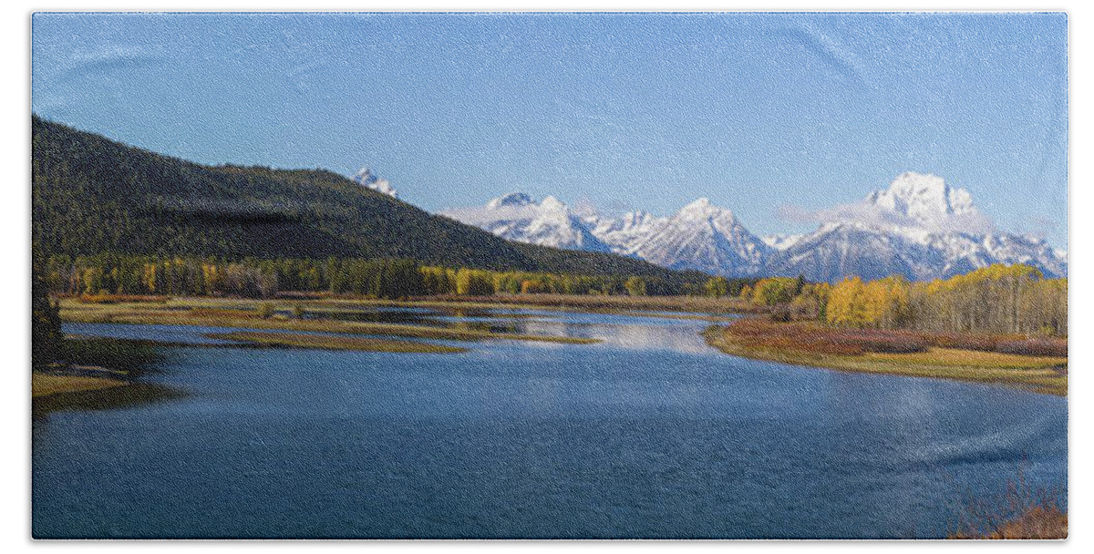 Ynp 2019 Bath Towel featuring the photograph Oxbow Bend #1 by Kevin Dietrich