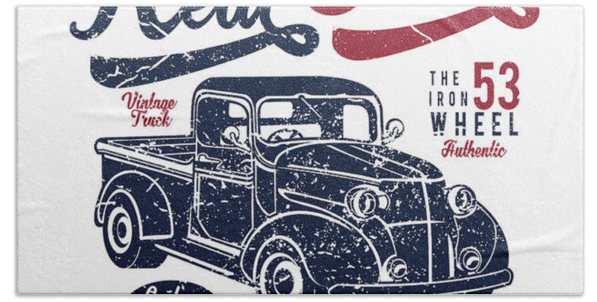Old Hand Towel featuring the digital art Pickup Truck #1 by Long Shot