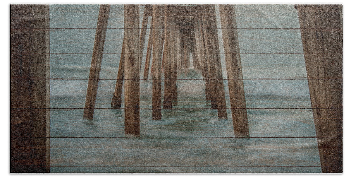 Pier Hand Towel featuring the photograph Pier On Wood II #1 by Bill Carson Photography