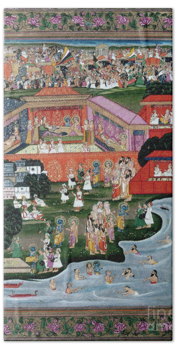 1813 Bath Towel featuring the painting Ramayana #1 by Granger