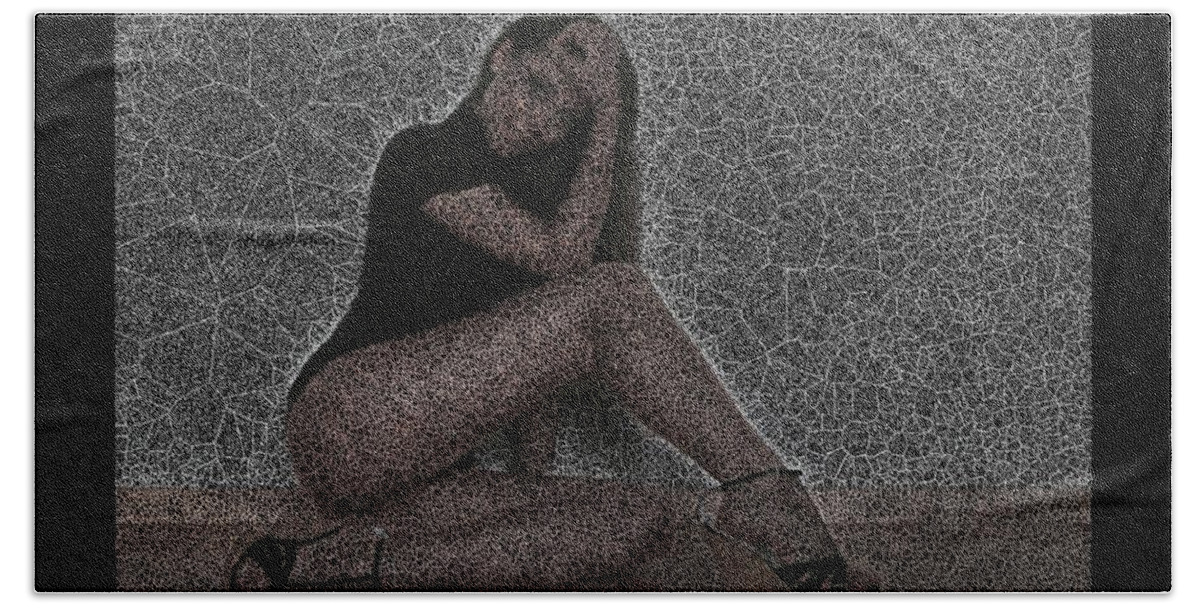 Vorotrans Bath Towel featuring the digital art Sexy Polygons #1 by Stephane Poirier
