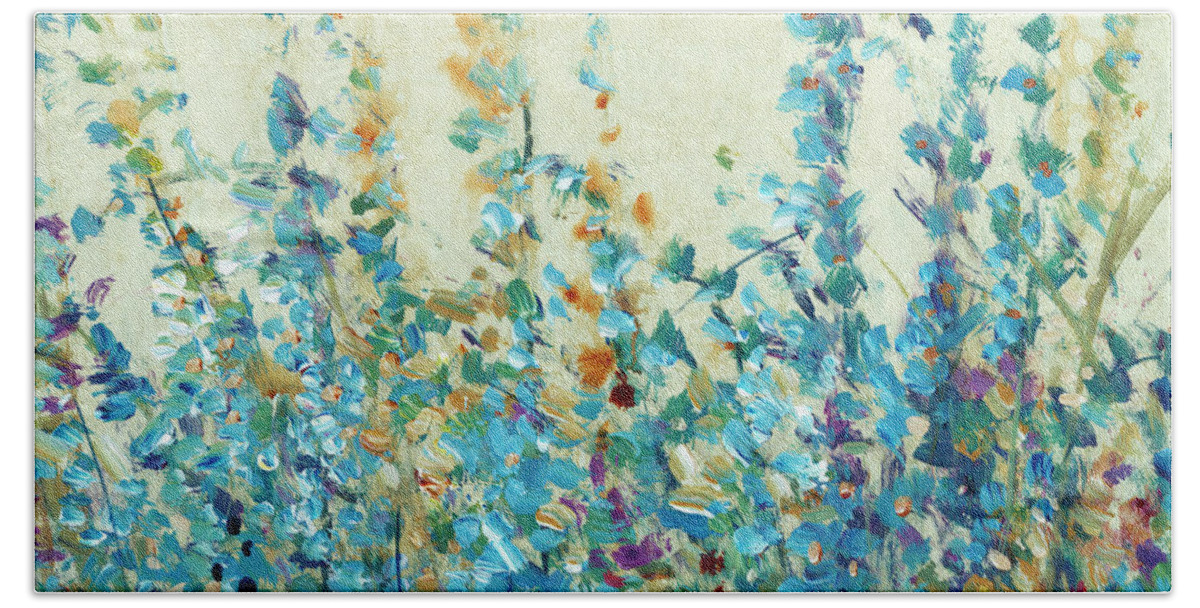 Botanical Hand Towel featuring the painting Shades Of Blue II by Tim Otoole