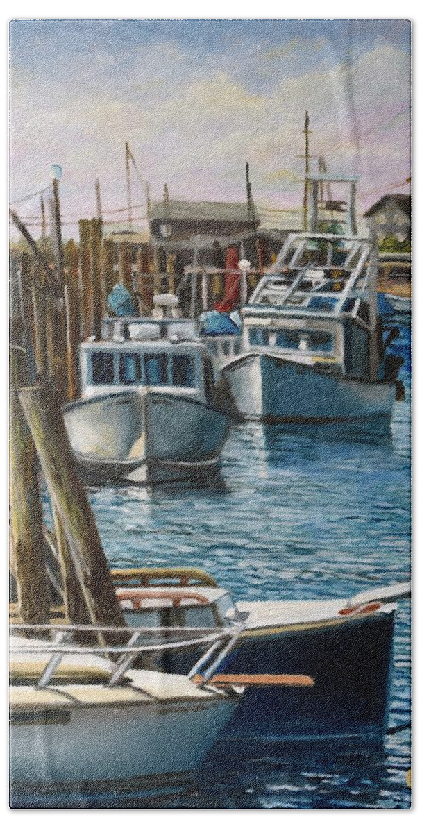Gloucester Hand Towel featuring the painting Smith's Cove, Gloucester, MA #1 by Eileen Patten Oliver