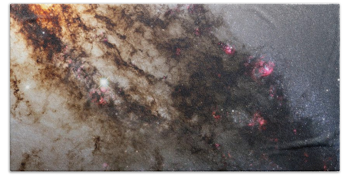 Science Bath Towel featuring the painting Spectacular Hubble view of Centaurus A #1 by Celestial Images