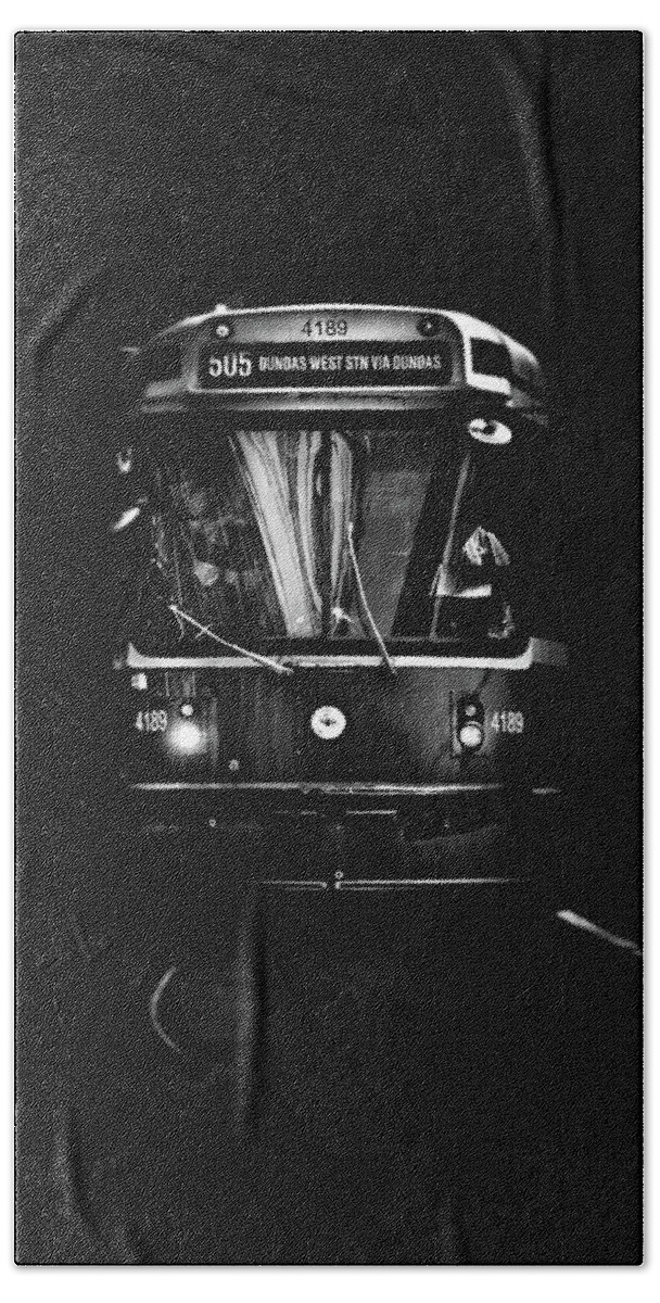 Brian Carson Hand Towel featuring the photograph The 505 Dundas Streetcar Toronto Canada #1 by Brian Carson