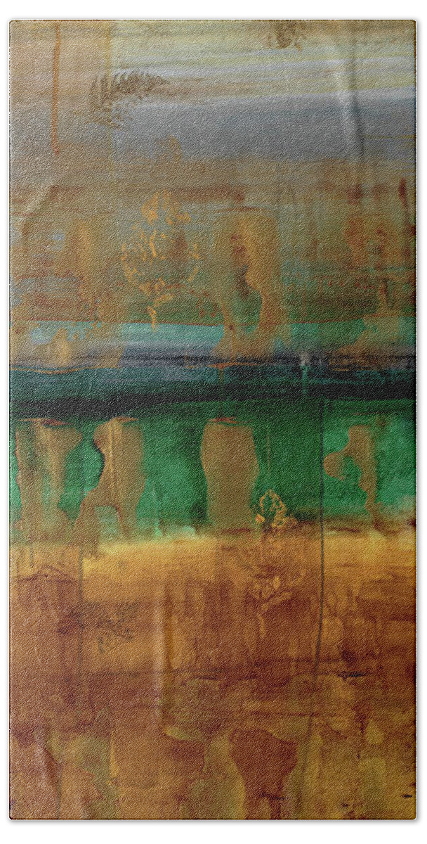 Gold Hand Towel featuring the painting The World As We Know It II #1 by Lanie Loreth