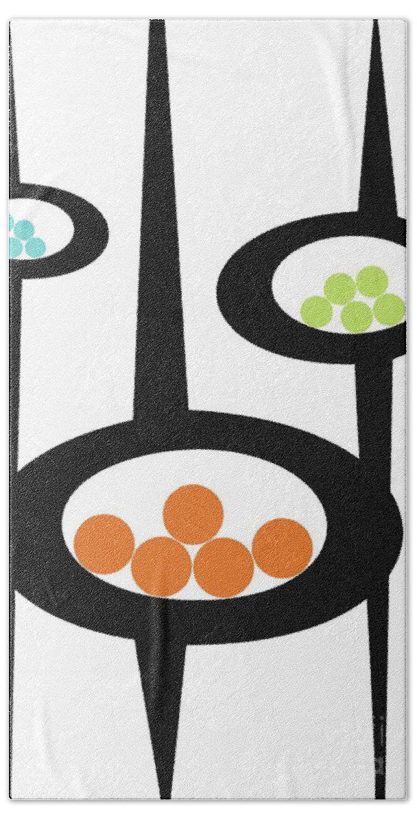 Mid Century Bath Towel featuring the digital art Three Pods 2 by Donna Mibus