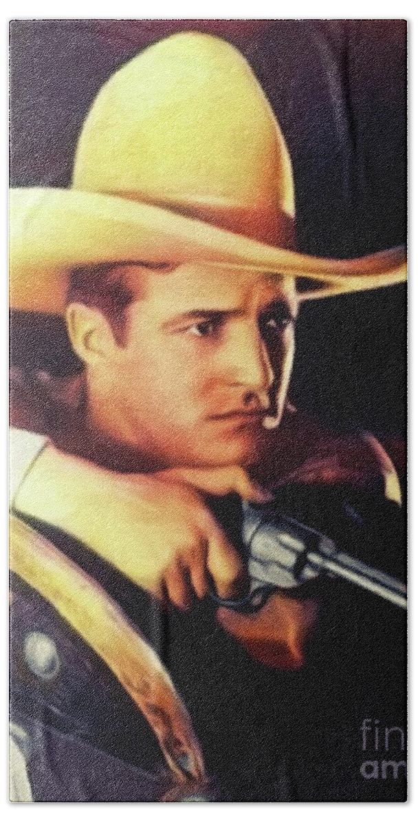 Tom Bath Towel featuring the painting Tom Mix, Vintage Actor #1 by Esoterica Art Agency
