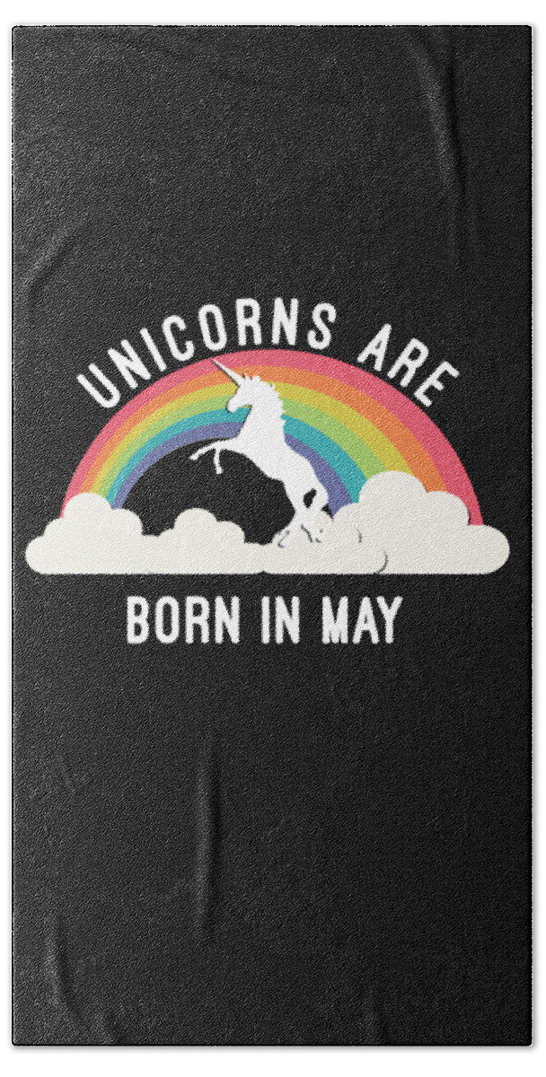Cool Bath Towel featuring the digital art Unicorns Are Born In May #1 by Flippin Sweet Gear