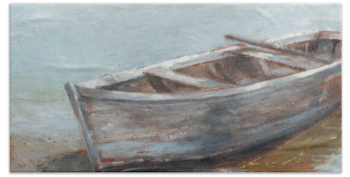 Transportation Bath Sheet featuring the painting Whitewashed Boat II by Ethan Harper