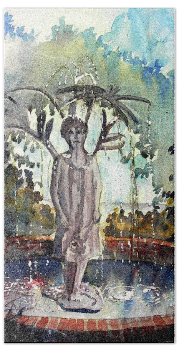 Glenn Marshall Artist Hand Towel featuring the painting Why Does it always Rain on Me #1 by Glenn Marshall