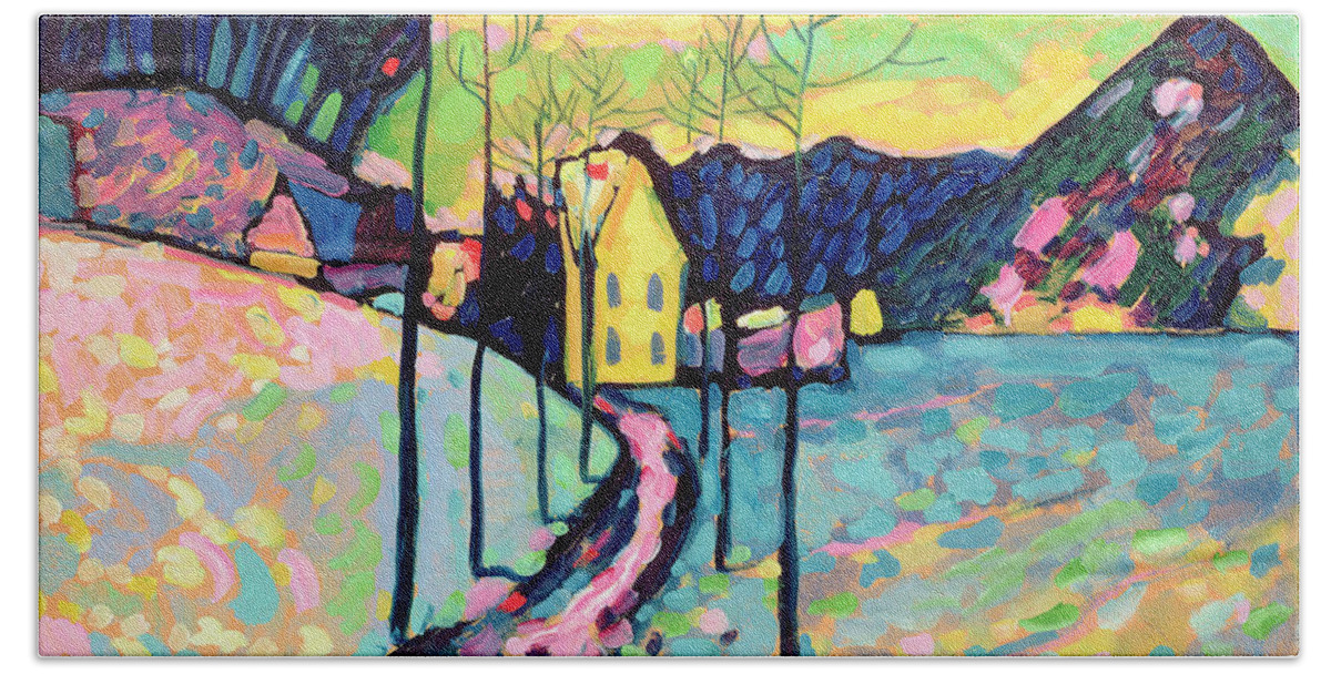 Winter Landscape Hand Towel featuring the painting Winter Landscape, 1909 by Wassily Kandinsky