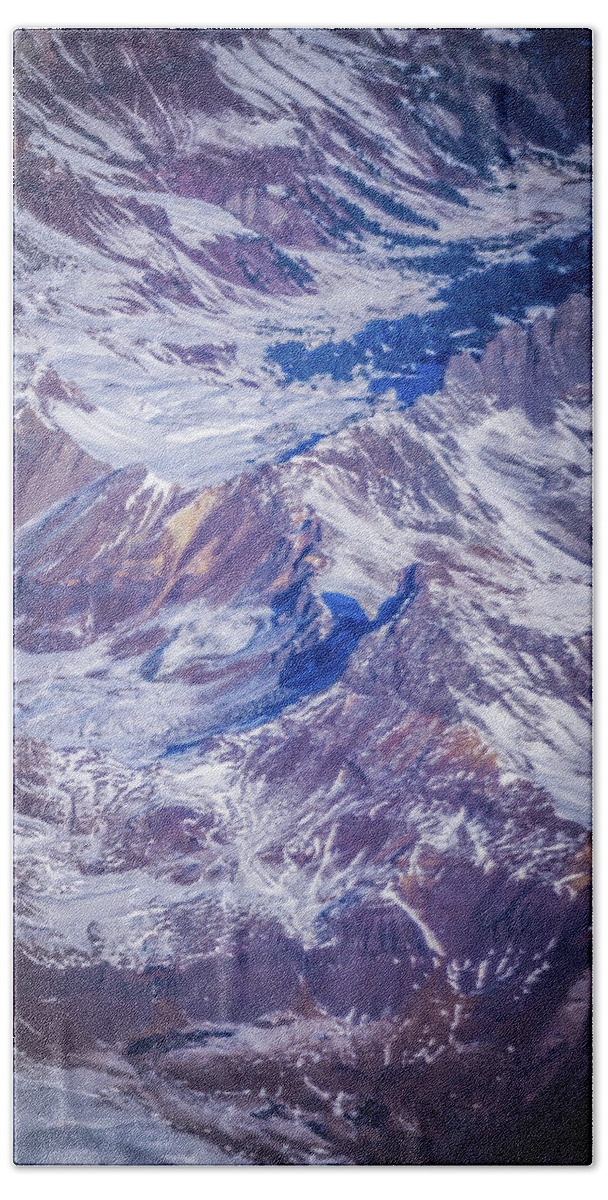 Mountain Bath Towel featuring the photograph Flying over colorado rocky mountains #10 by Alex Grichenko