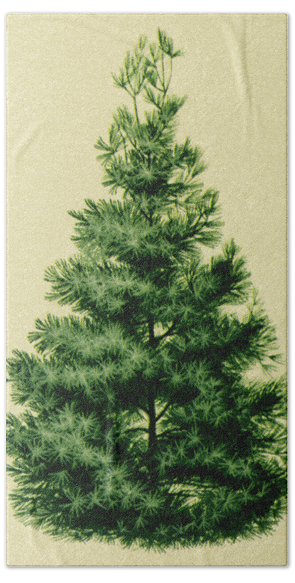 Campy Hand Towel featuring the drawing Pine Tree #11 by CSA Images